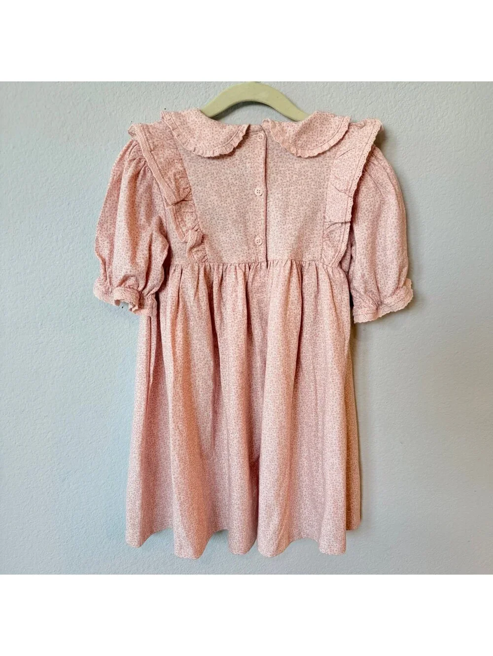 Next Direct Pink Floral Peter Pan Collar Cotton Dress Size 4-5